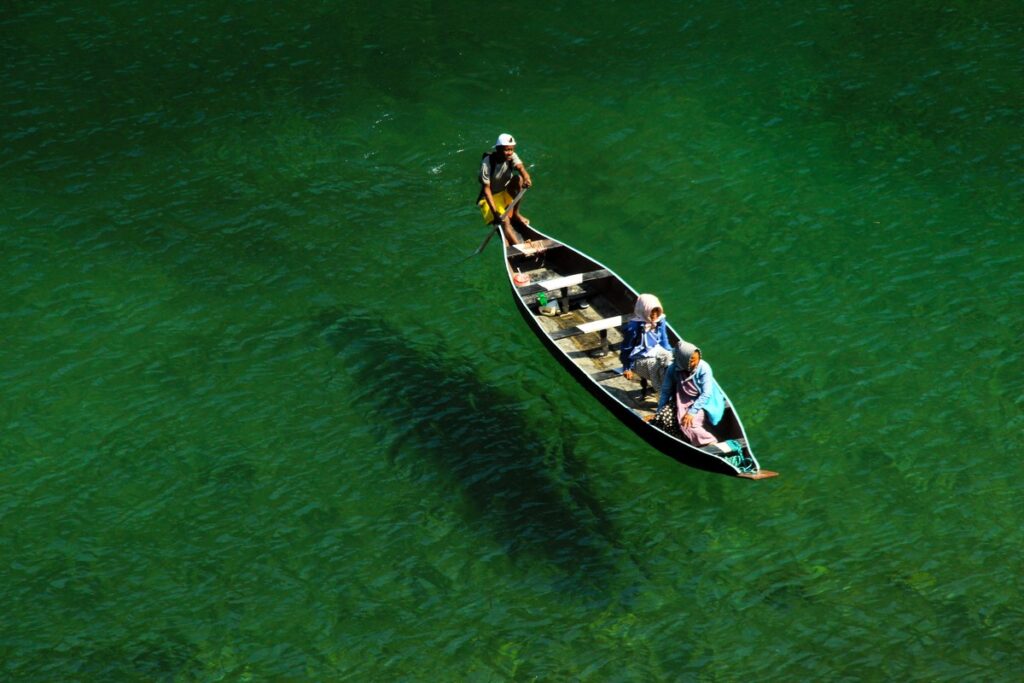 Meghalaya lake during monsoon in India